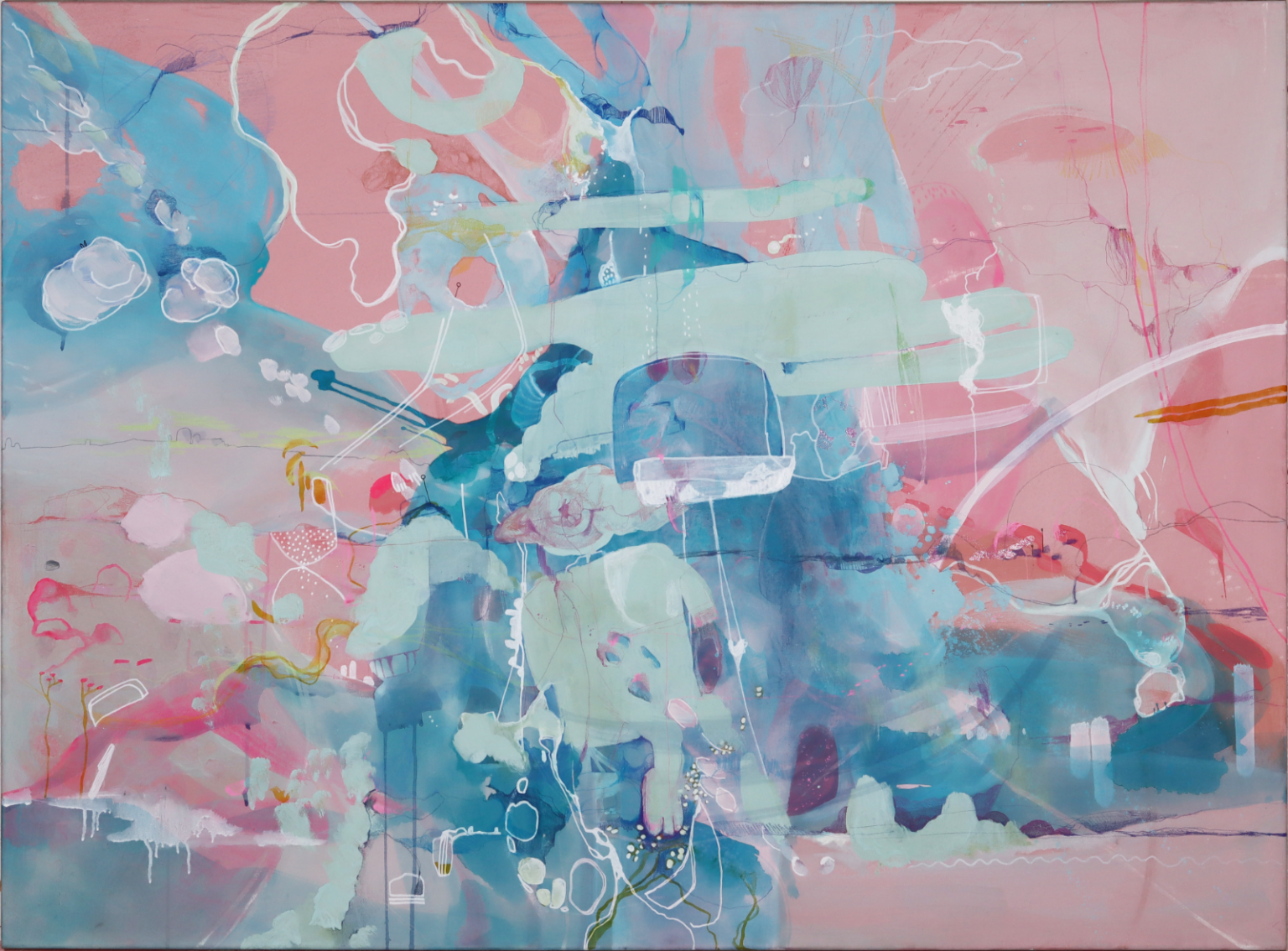 — Welten — 2024 mixed media auf leinwand, 150 x 110 cm