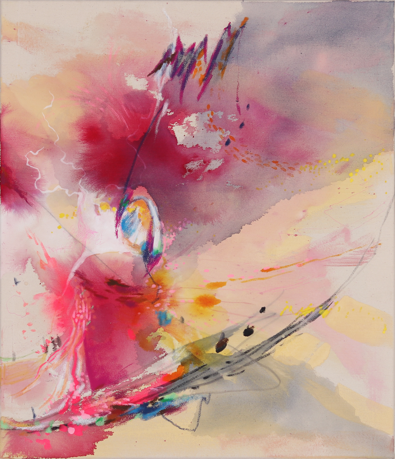 — so + so = sooo 2 — 2025 mixed media auf leinwand, 60 x 70 cm