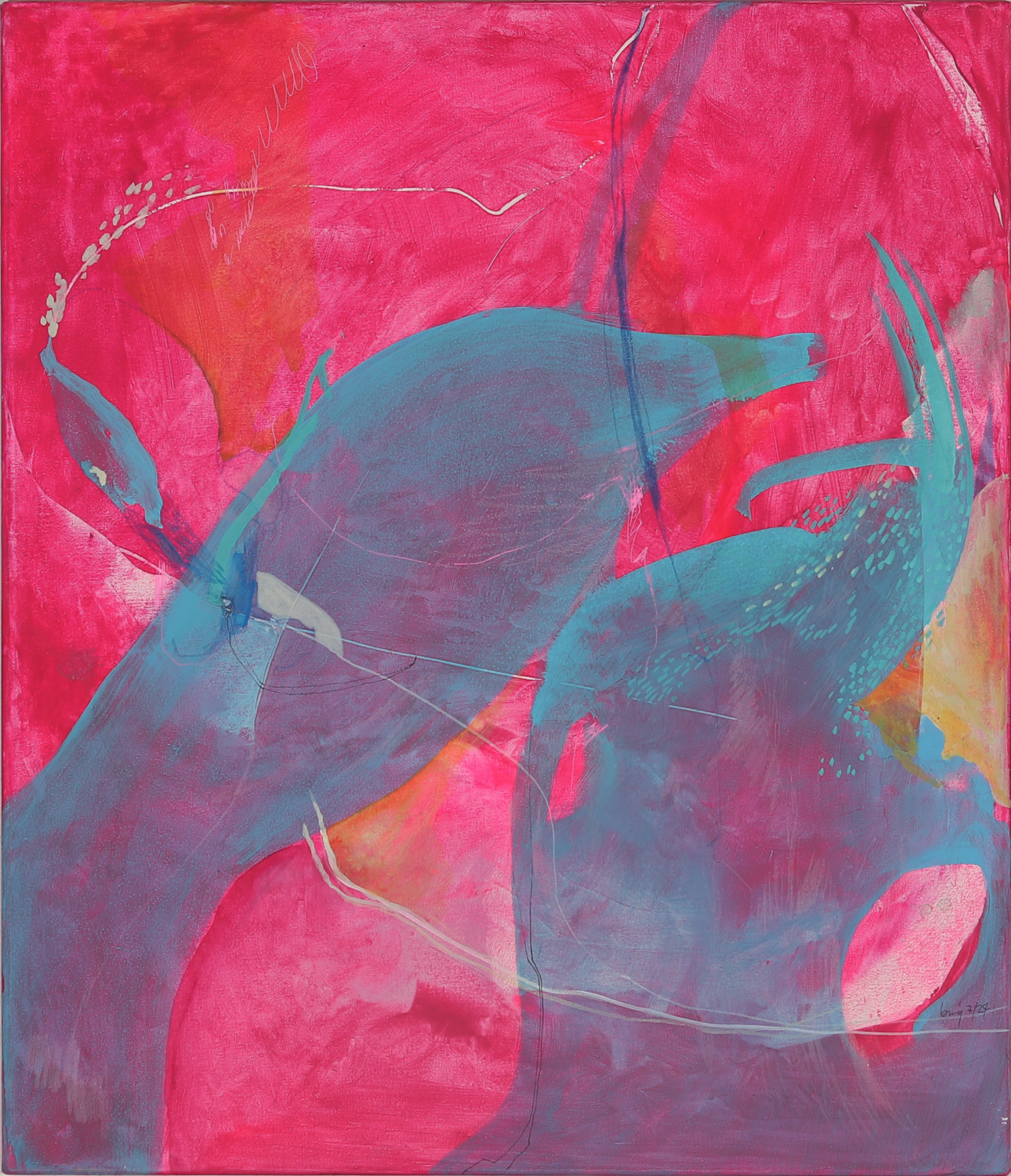 — beinander — 2024 mixed media auf leinwand, 60 x 70 cm